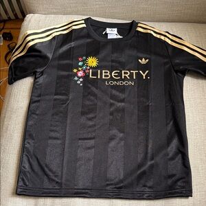 Adidas Black Tee with Gold Liberty London Design (Youth M / 11-12Y)